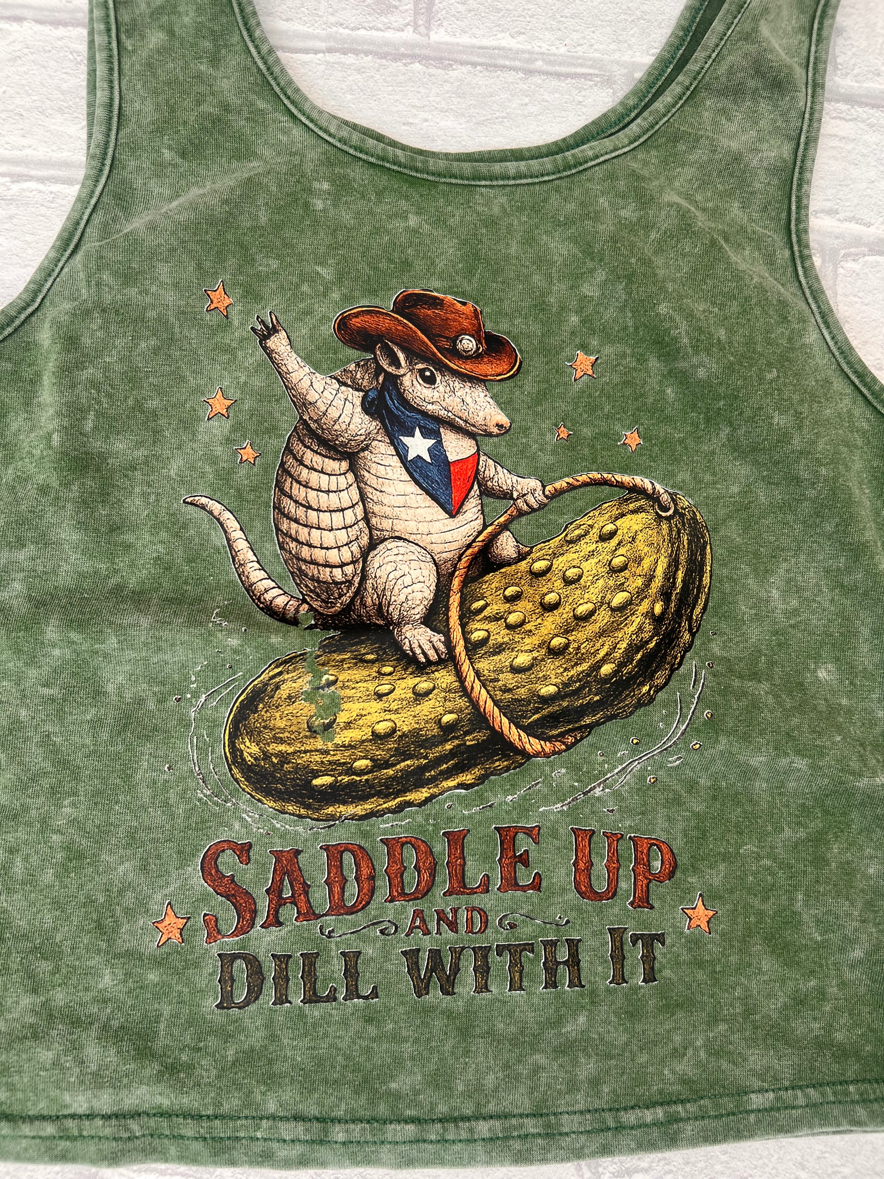 Saddle up and Dill with it armadillo cropped vest