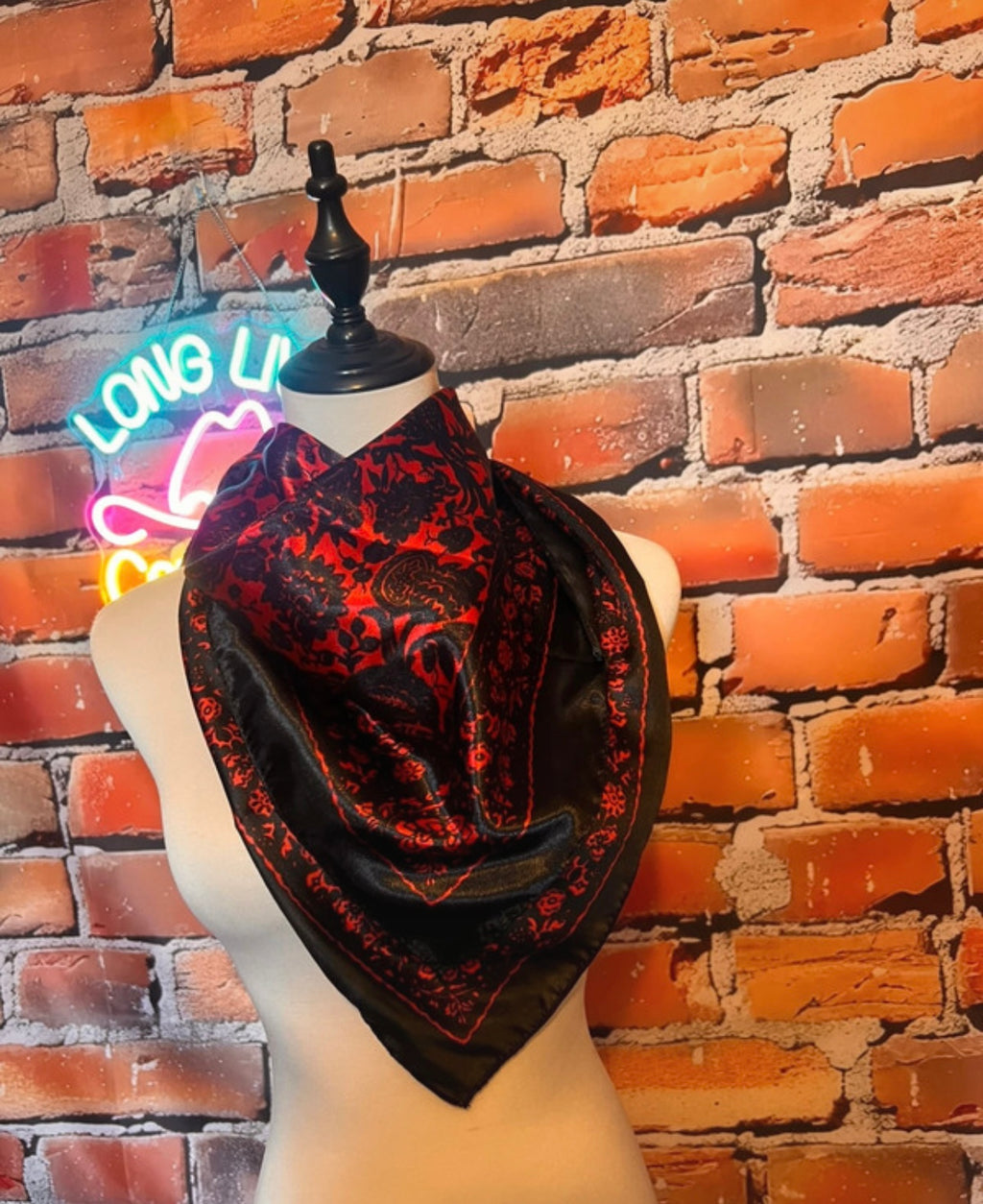 Western Wild Rag – Red & Black Floral Paisley