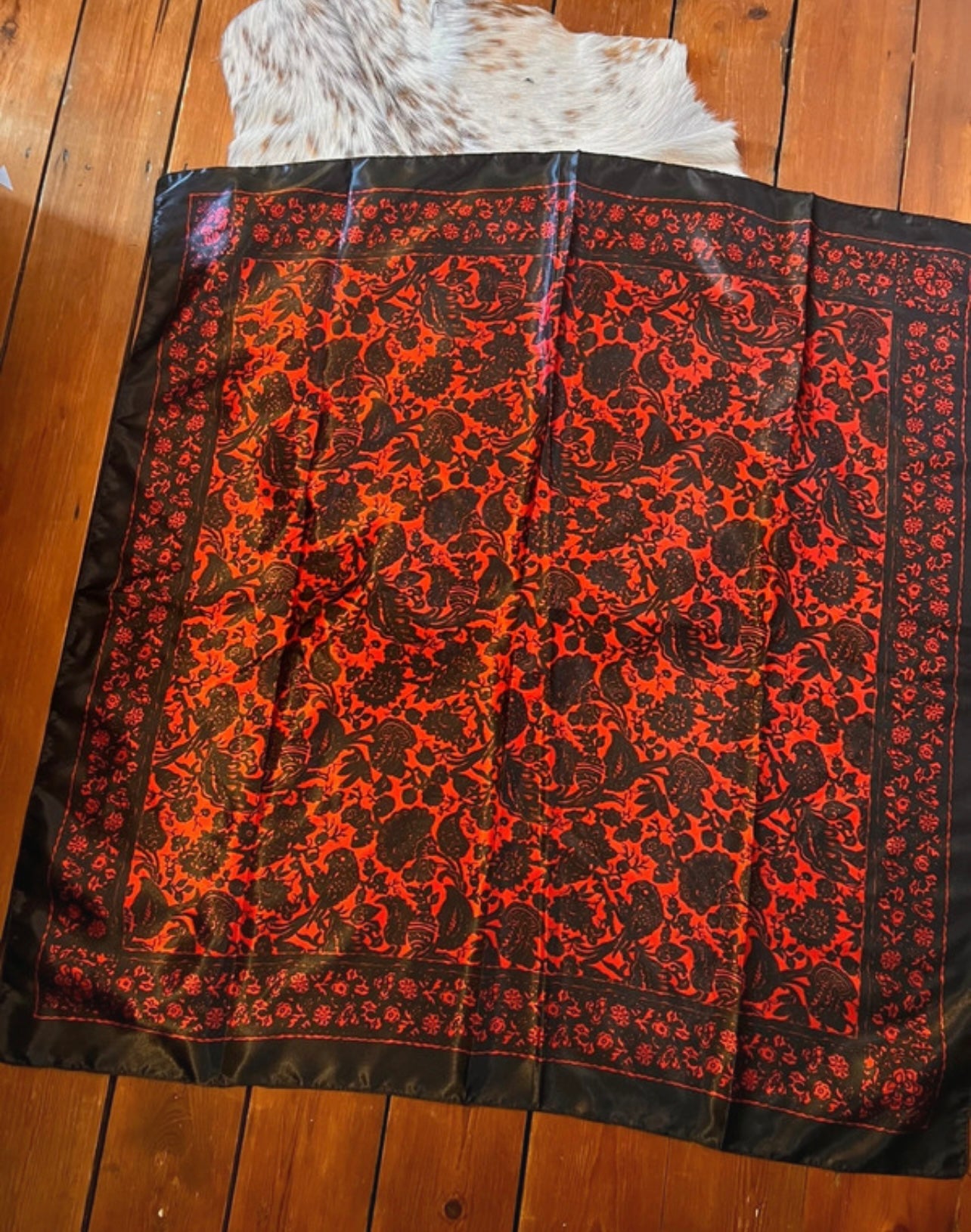 Western Wild Rag – Red & Black Floral Paisley
