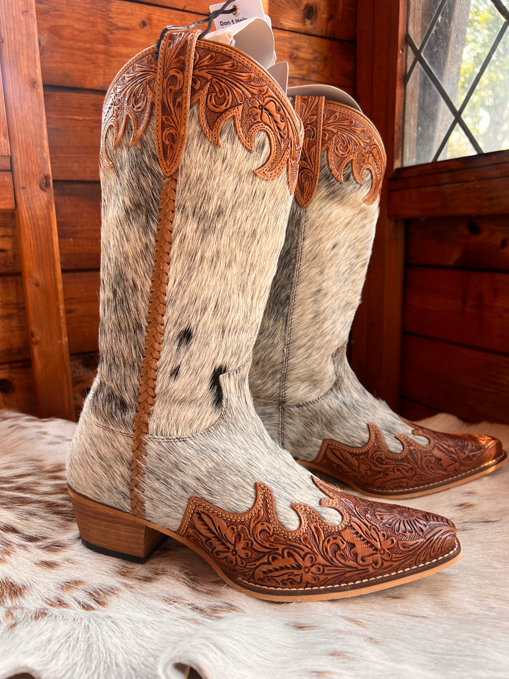 Adelaide hair on hide high top boots