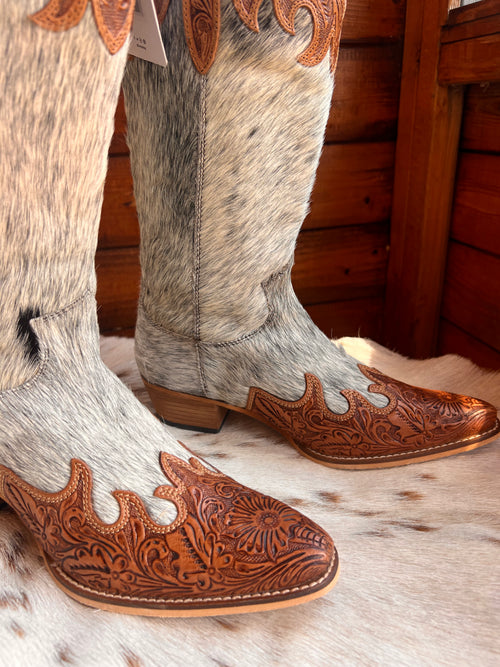 Adelaide hair on hide high top boots