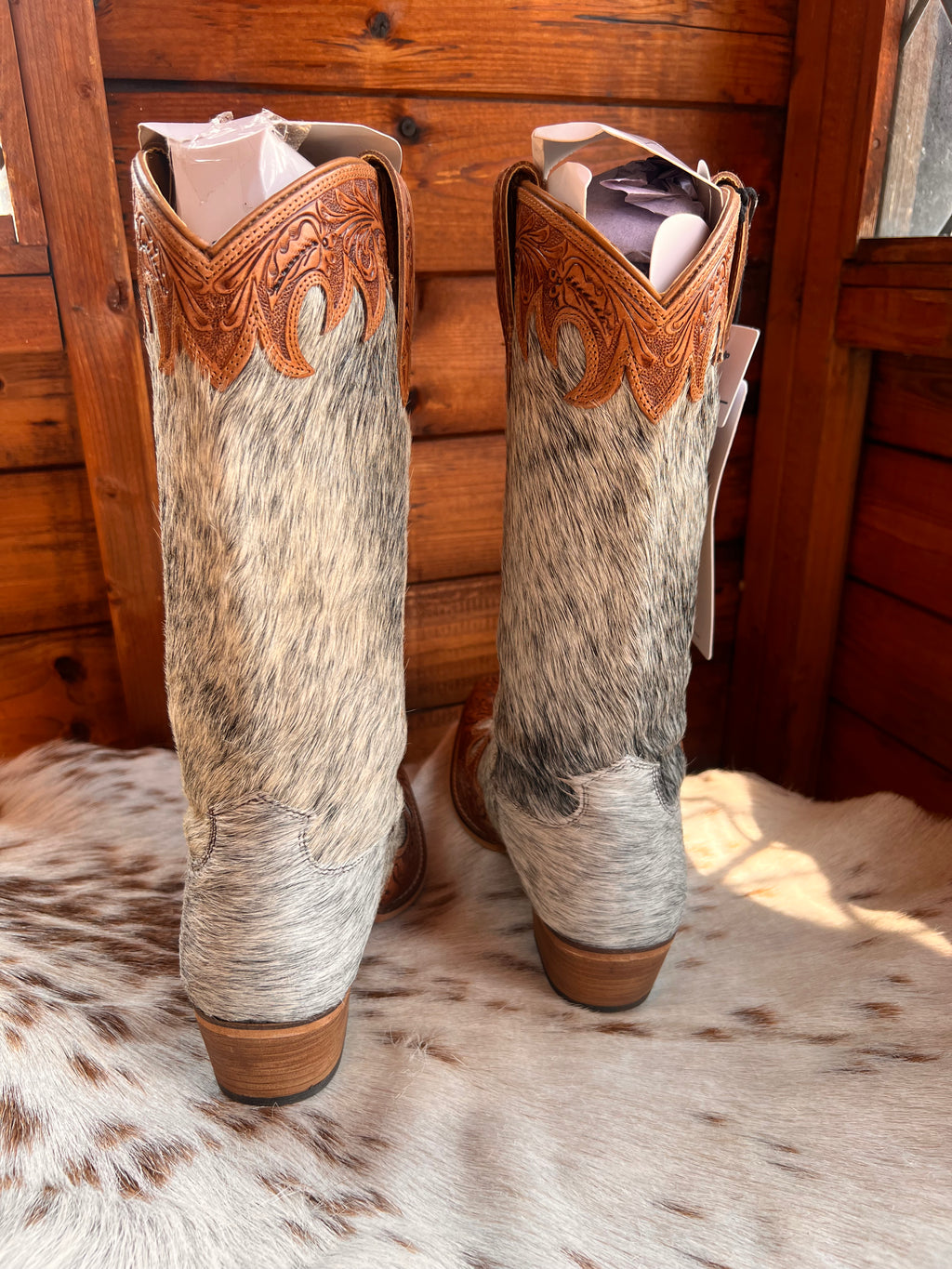 Adelaide hair on hide high top boots