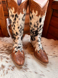 Myra Adelaide hair on hide high top boots