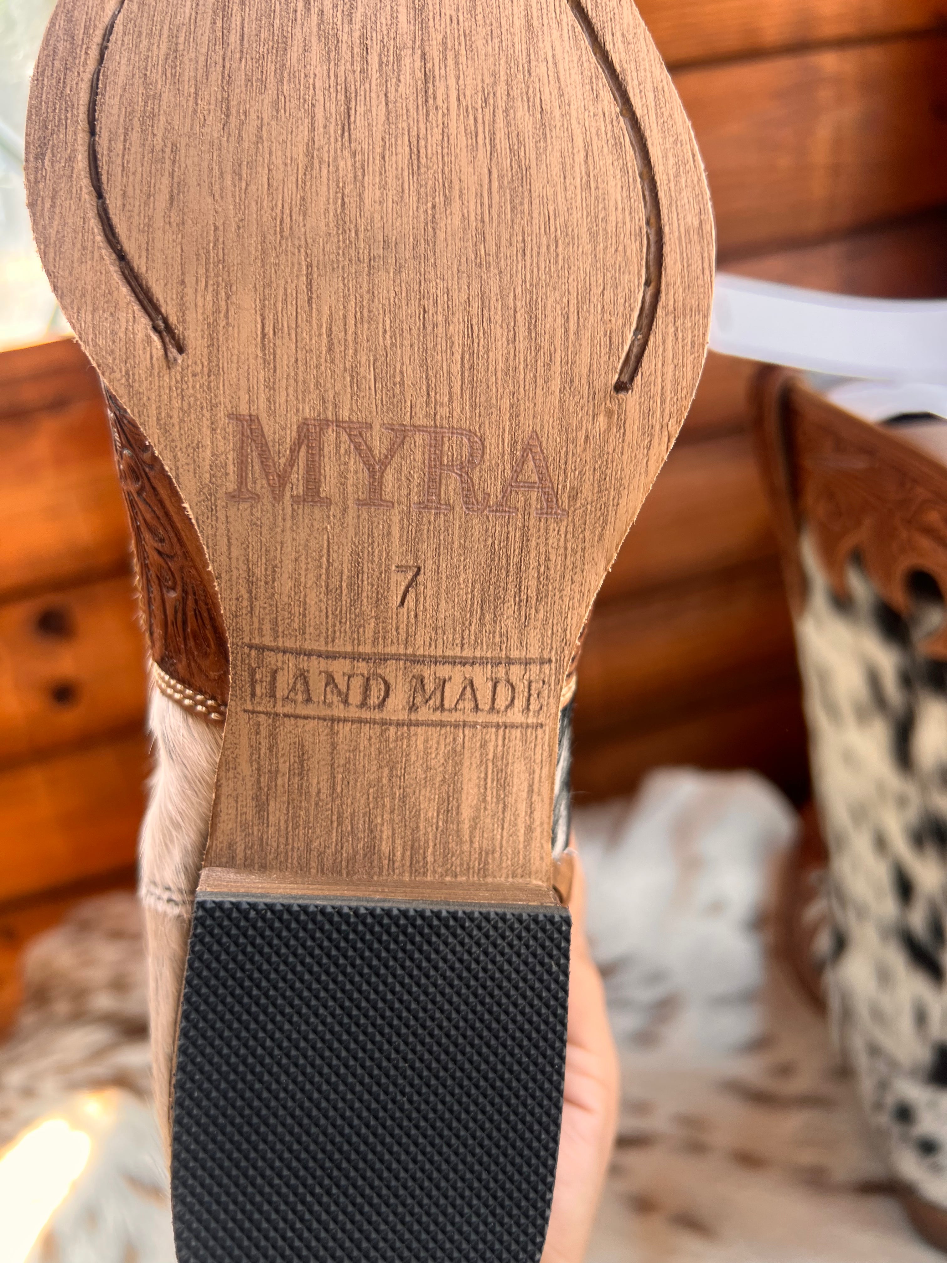 Myra Adelaide hair on hide high top boots