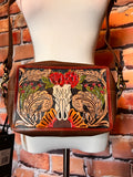 Myra winds of the rose hand tooled bag