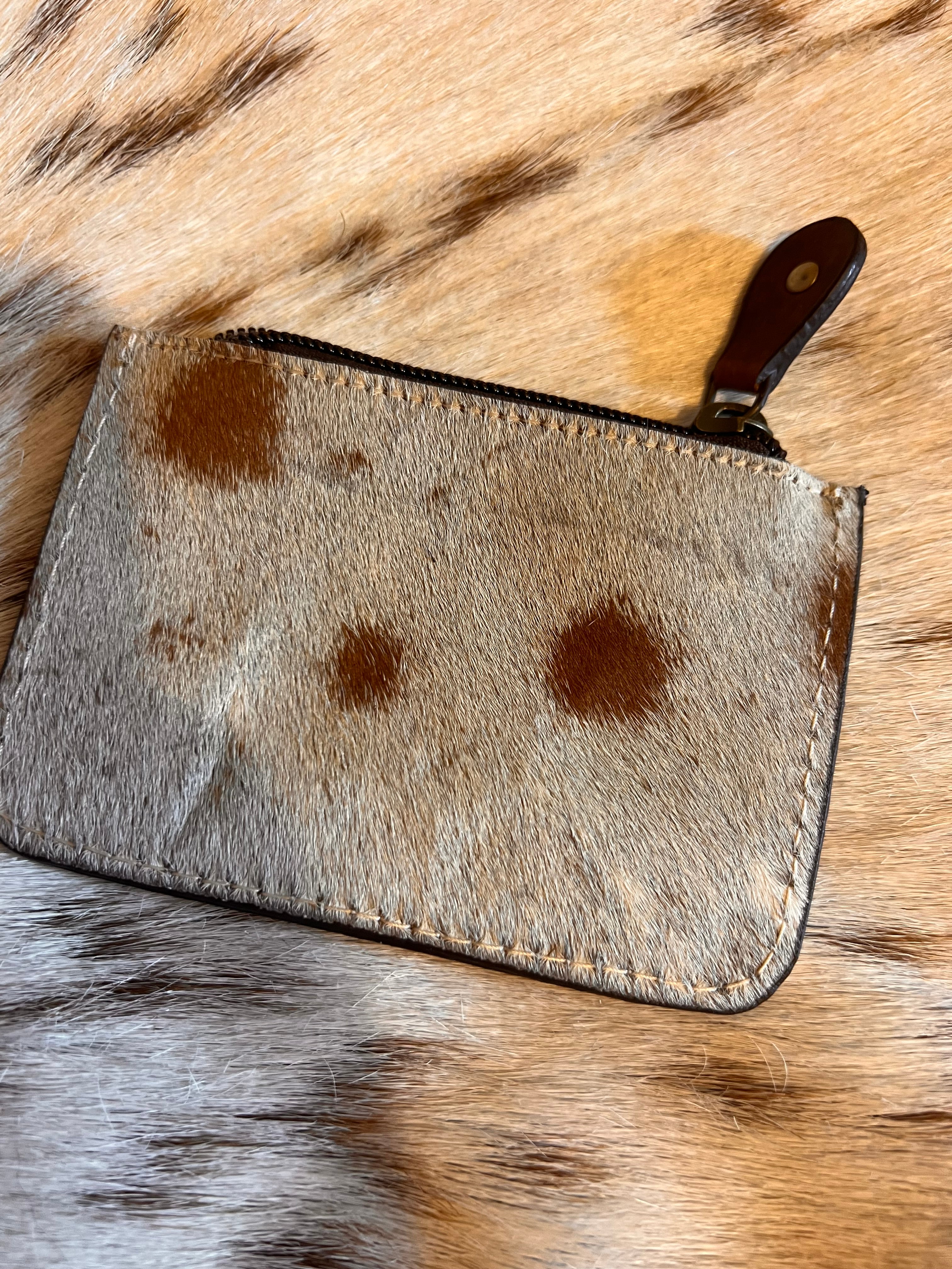 Tooled Leather & Hair-on-Hide Western Coin Purse – Lucky 777